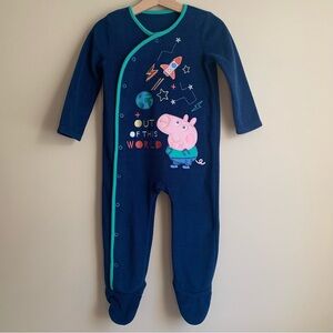 Peppa Pig Fleece Footed Sleeper Footies Size 12-18 Months
